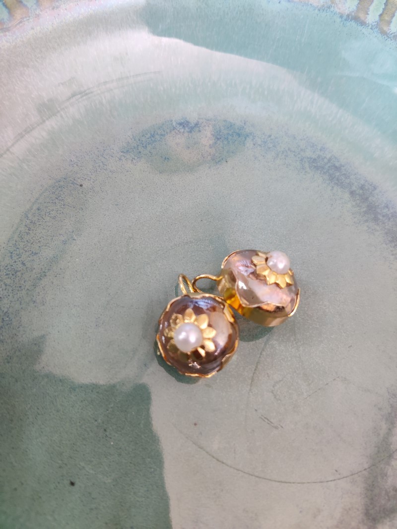 kate spade | Jewelry | Kate Spade Reversible Disco Pansy Flower Stud  Earrings 6k Gold Plating Nwt | Poshmark