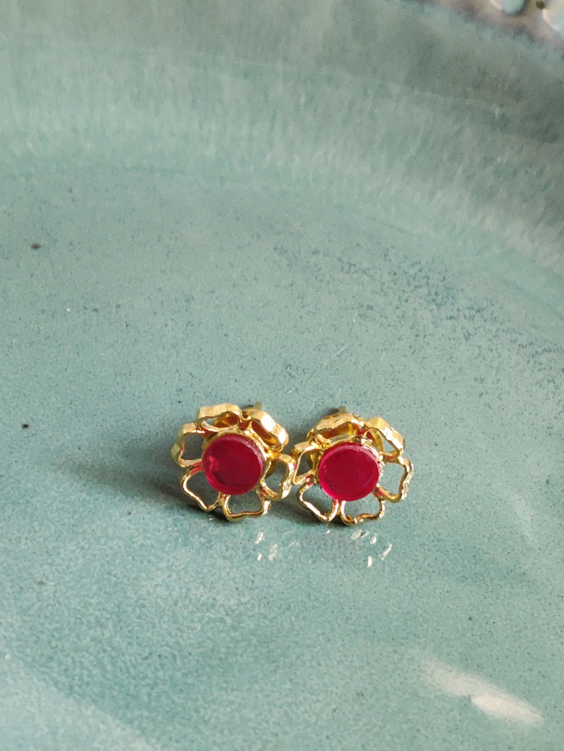 Opal Stud Earrings - Ruby Red Opal Faceted Earrings - Opal Jewelry – The  Opal Dealer